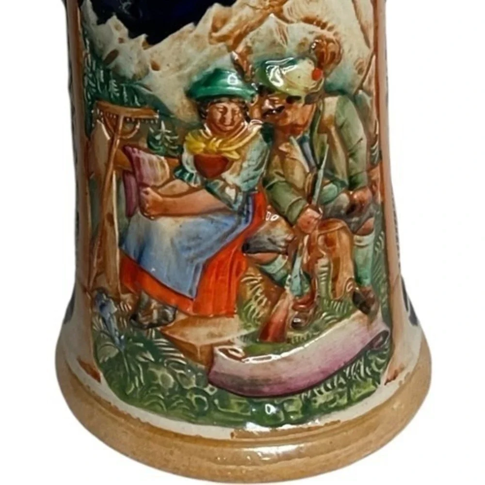 VTG Beer Stein With‎ Lid Made In Western Germany Hunter Date 9